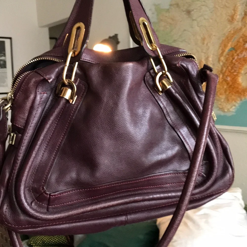 Vintage Chloe Paraty Plum Leather Gold Brass Hardware - Picture 9 of 9